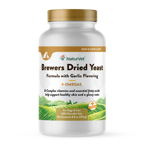 NaturVet Brewers Dried Yeast Formula with Garlic Flavoring Plus Omegas